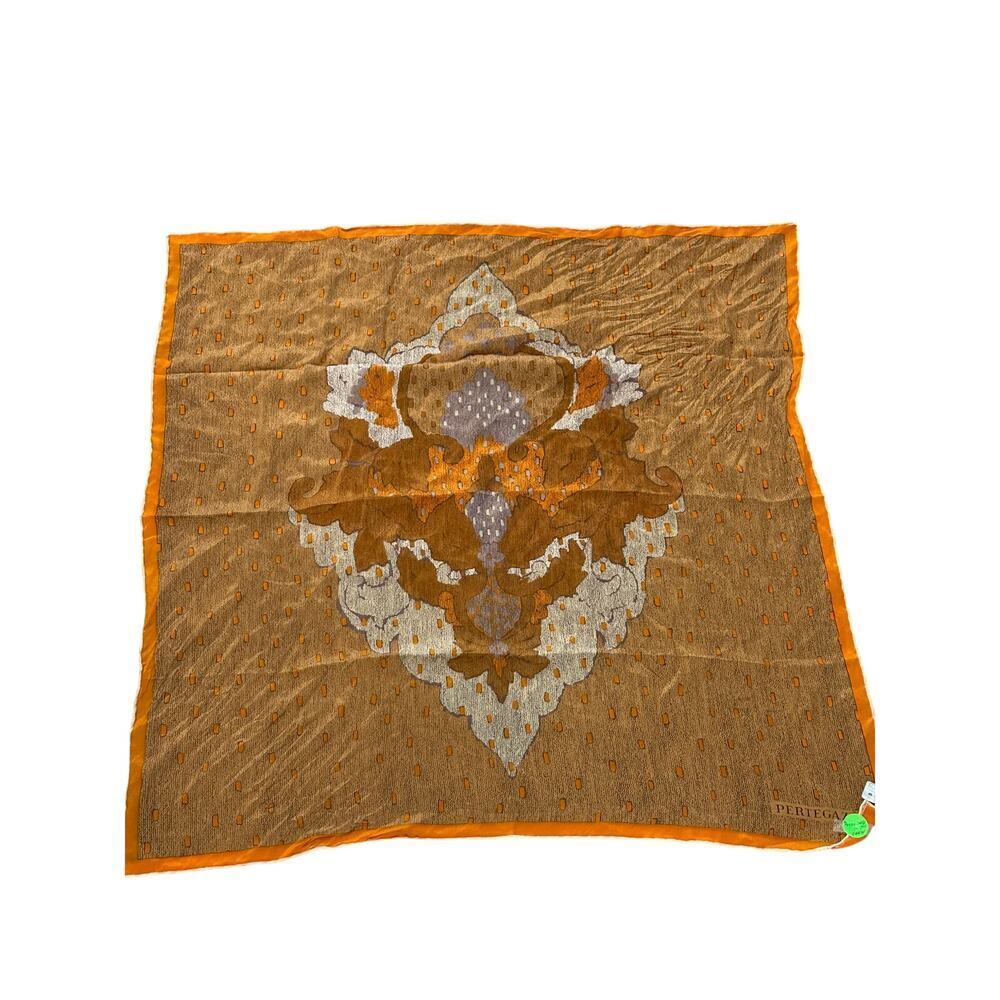 Pertegaz Women's Brown 100 %Silk Square Scarf